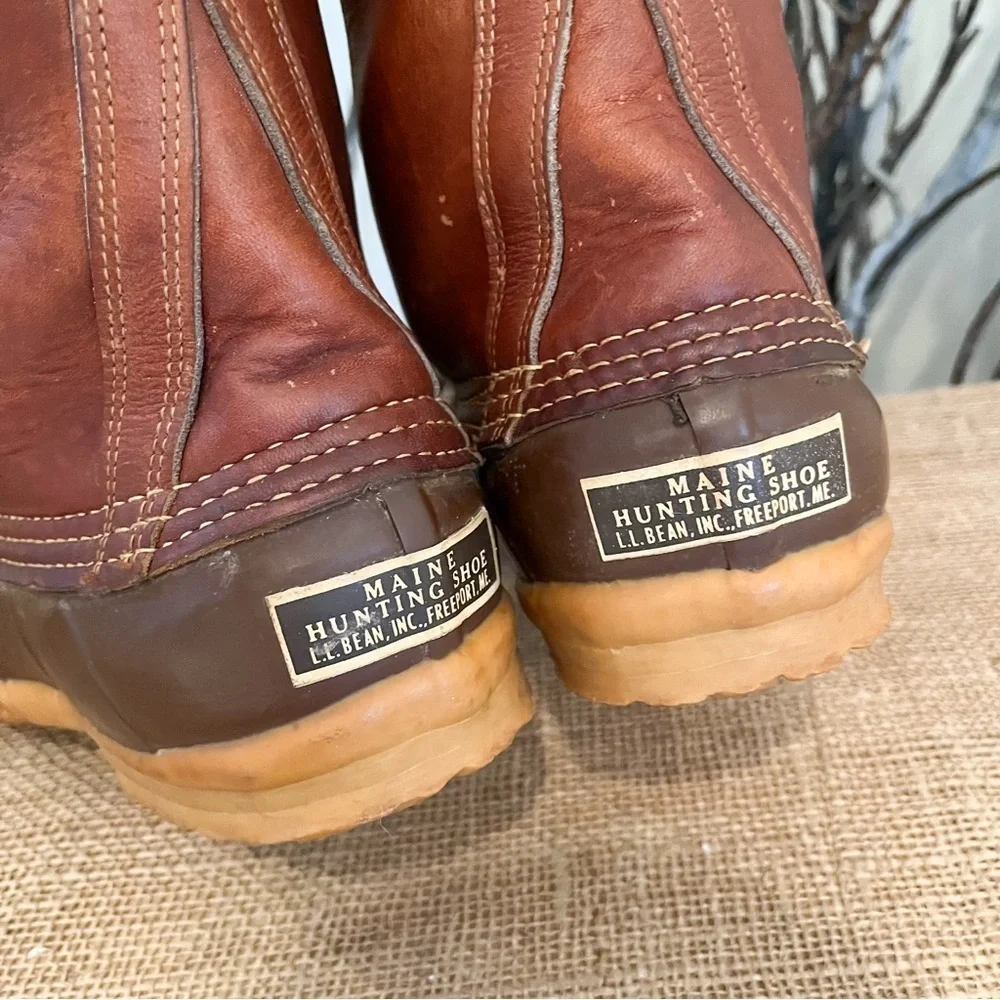 Vintage L.L. Bean Men’s Tall Maine Hunting Boots Brown Size 8 FF Waterproof